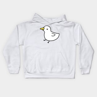 White duck with small legs Kids Hoodie